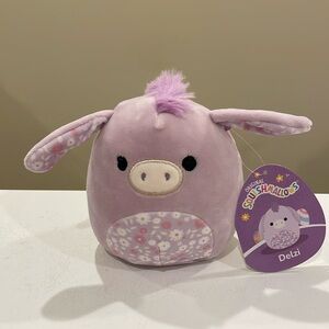 NWT 5” Delzi the Donkey with Floral Belly Easter Squishmallow